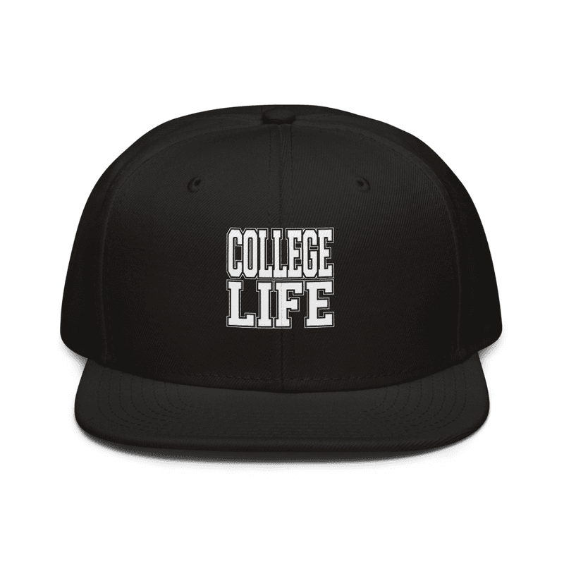 College Life Snapback Hat — Black