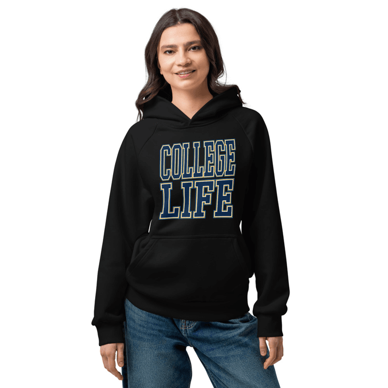 College Life Super Heavyweight Hoodie  — Black
