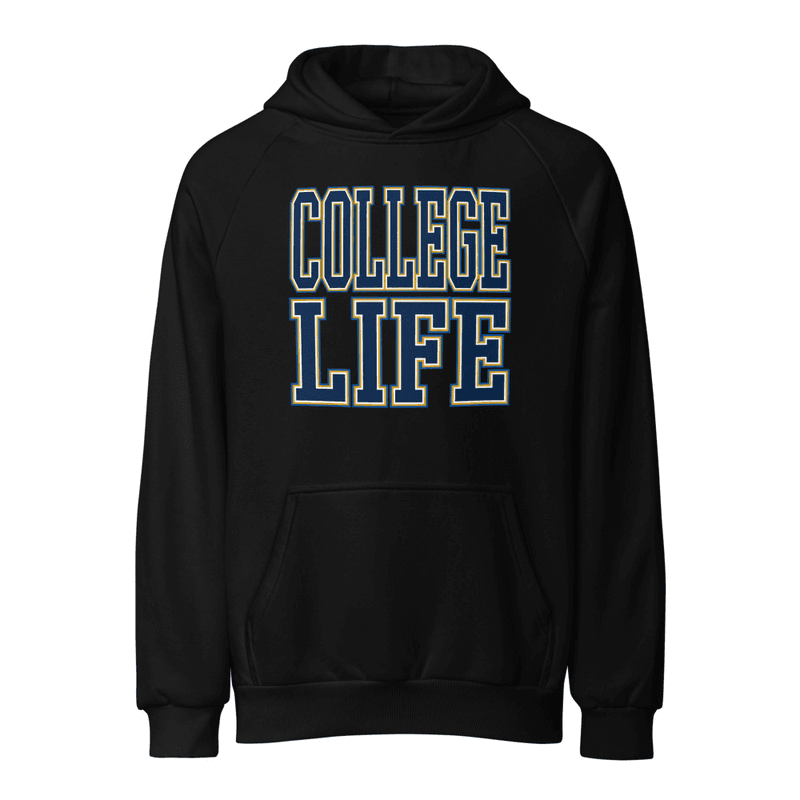 College Life Super Heavyweight Hoodie  — Black