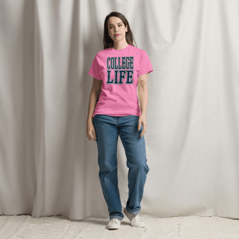 College Life Classic Tee — Azalea